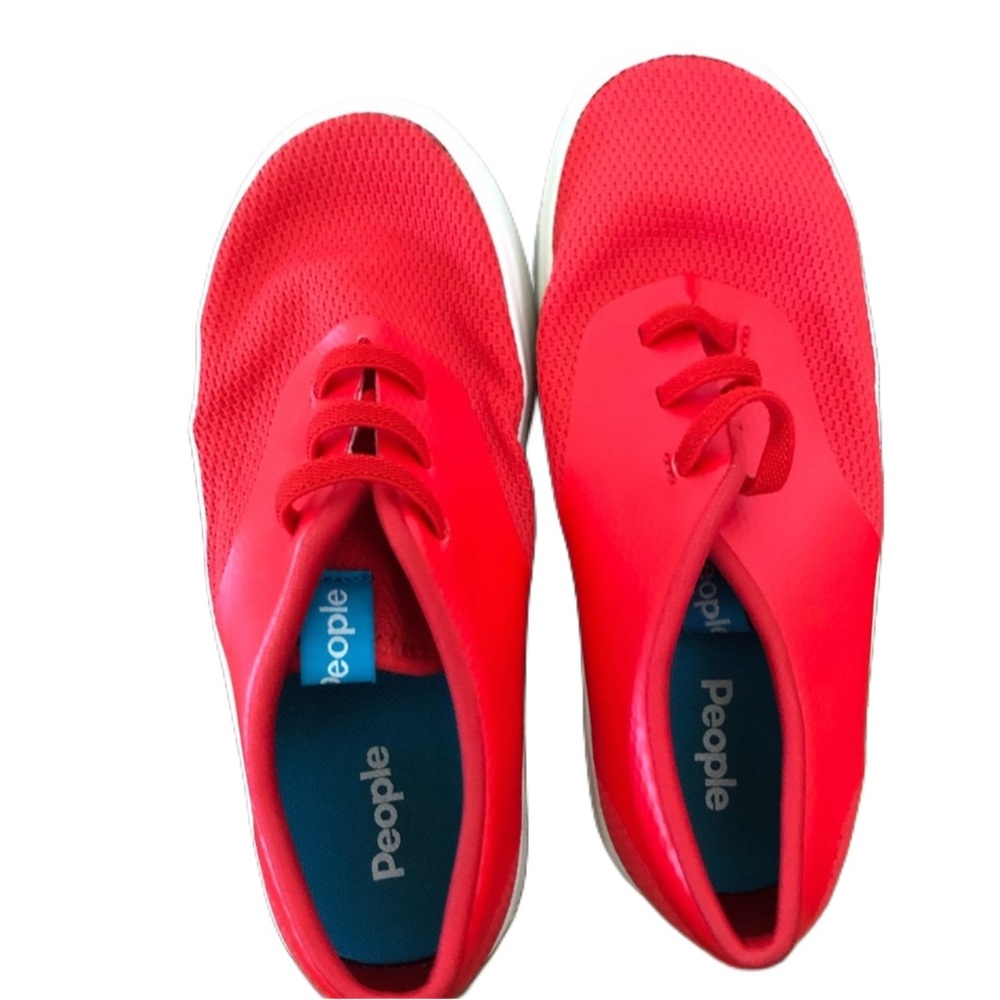 people foot wear red kids shoes